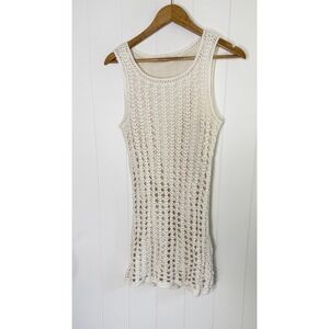 MNG Suit by Mango Ivory Crochet Lace Sleeveless Tunic Dress Boho